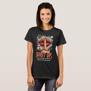 T-shirt Ferme ta gueule femme de bande dessinée drôle lèvr