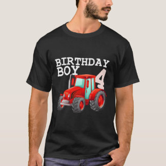 T-shirt Ferme Tracteur 4E Anniversaire Fête Quatre 4 Ans F