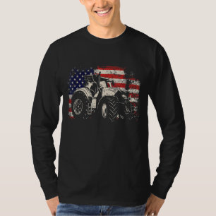 T-shirt Ferme Tracteurs Amérique Drapeau Patriotique ferme