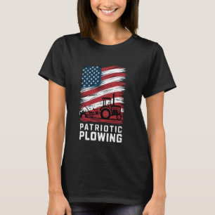 T-shirt Ferme Tracteurs USA Drapeau Patriotique Agricultur