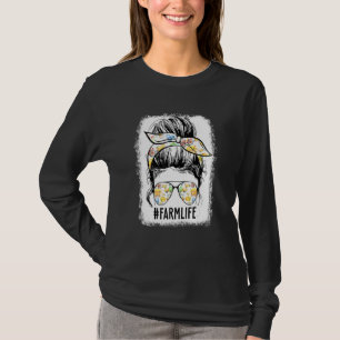 T-shirt Ferme Vie Messy Bun Ferme Épouse Ferme Maman Mère