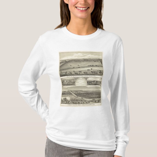 T-shirt Fermes du comté de Saunders, Nébraska (Devant)