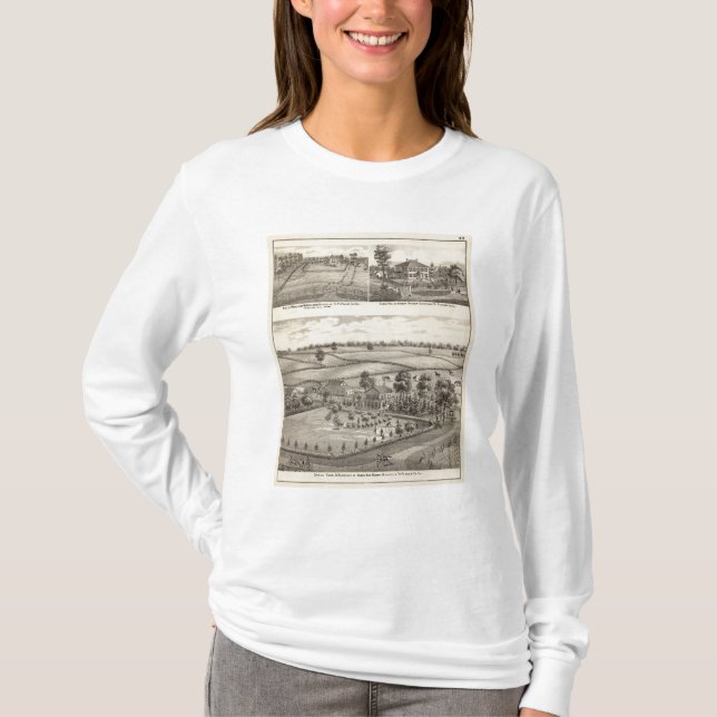 T-shirt Fermes et résidences dans la magnolia (Devant)