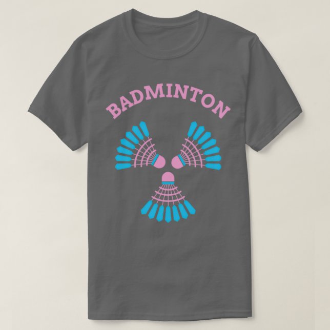 T-shirt Fermeture de badminton jolie en rose un peu bleu (Design devant)