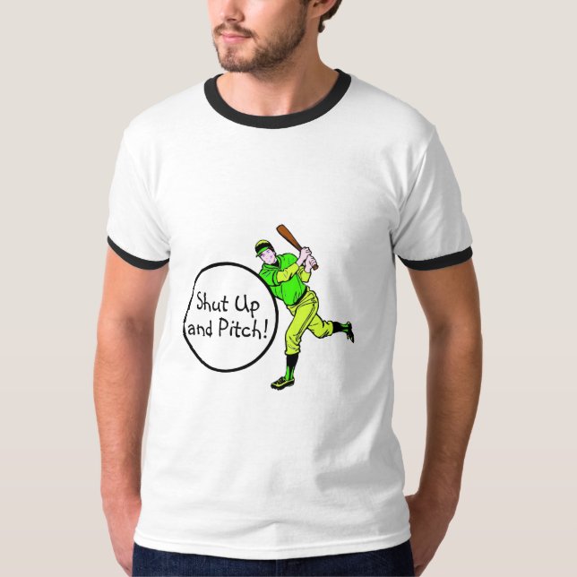 T-shirt Fermez et lancez le base-ball (Devant)
