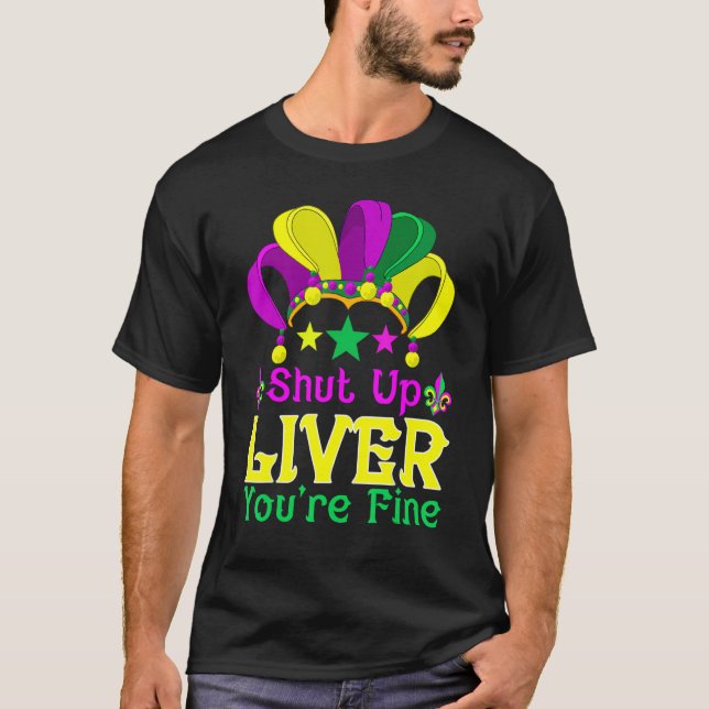 T-shirt Fermez Le Foie Vous Buvez Bien Mardi Gras (Devant)