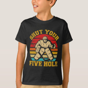 T-shirt Fermez votre gardien de hockey sur glace amusant à