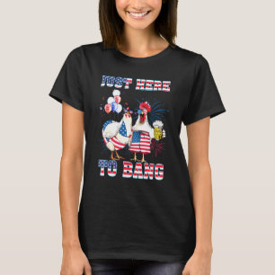 T-shirt Fermier 4 juillet juste ici pour cogner le drapeau