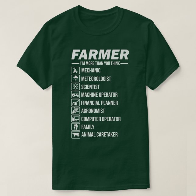 T-shirt Fermier Agricole Tracteur agricole biologique (Design devant)