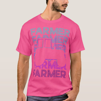 T-shirt Fermier Agricole Tracteur Agricole Retro Cadeau