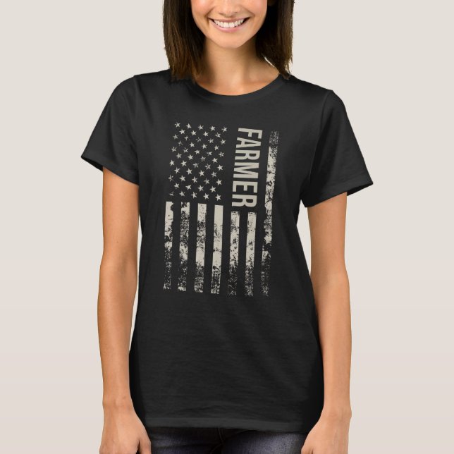 T-shirt Fermier américain vintage (Devant)