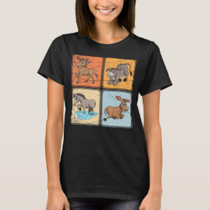 T-shirt Fermier Animal Fermier Donkey Lover Pop Art Baby D