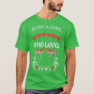 T-shirt fermier boucher juste une fille qui aime les vache