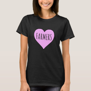 T-shirt Fermier Coeur Graphique Vache Fermier Tracto Agric