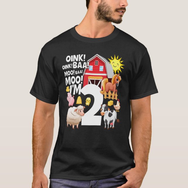 T-shirt Fermier de 2 ans Deux fermes Thème 2ème Anniversai (Devant)