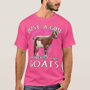 T-shirt Fermier De Chèvres Juste Une Fille Qui Aime Vraime