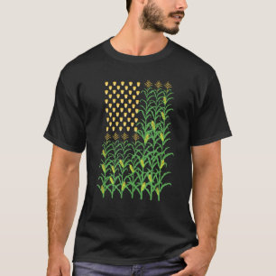 T-shirt Fermier de maïs - American Flag Crop Farmers Farm