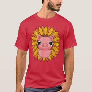 T-shirt Fermier de porcelet de tournesol Amoureux des anim
