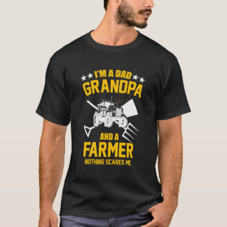 T-shirt Fermier Je Suis Papa Grand-Père Et Fermier Rien De
