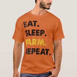 T-shirt Fermier Manger Sleep Farm Répétition