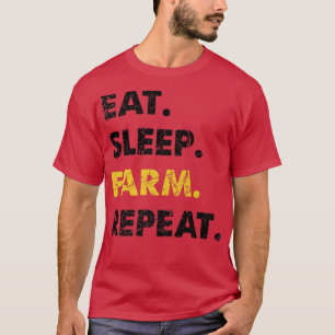 T-shirt Fermier Manger Sleep Farm Répétition