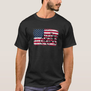 T-shirt Fermier Papa Tracteurs Usa Drapeau Patriotique Hom