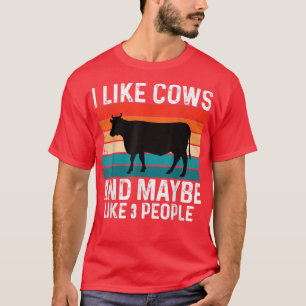 T-shirt Fermier Rétro J'Aime Les Vaches Et Peut-Être 3 Per