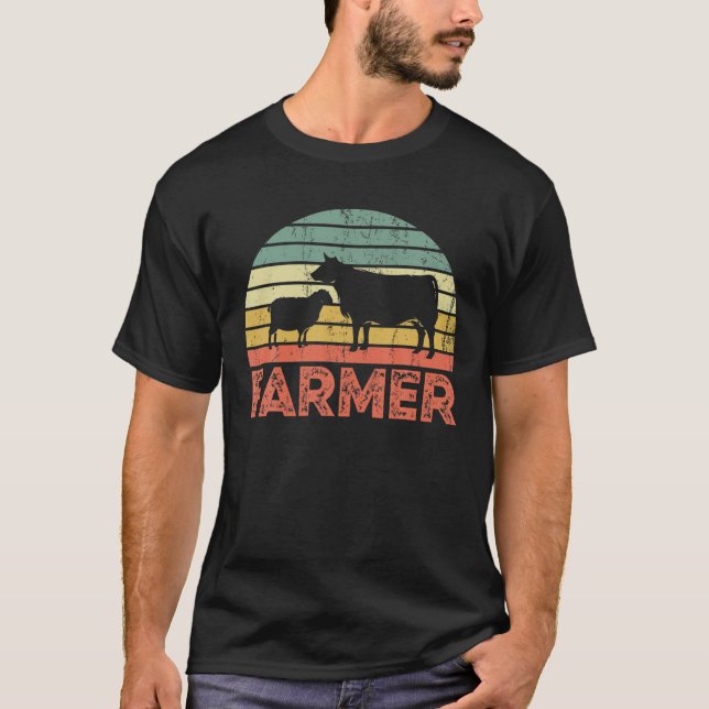 T-shirt Fermier Vintage rétro (Devant)