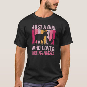 T-shirt Fermier Vintage Retro Juste Une Fille Qui Aime Le
