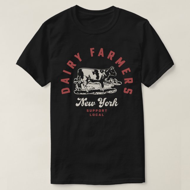 T-shirt Fermiers laitiers de New York Vaches laitières Fer (Design devant)