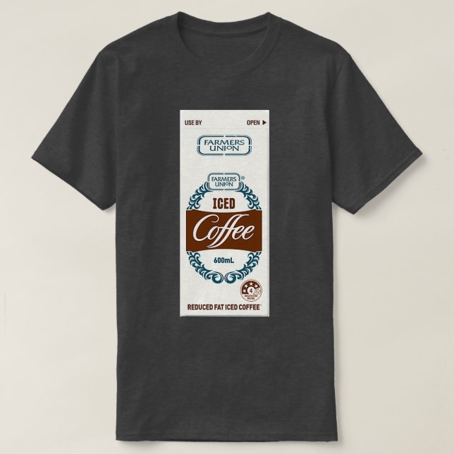 T-shirt Fermiers Union café glacé long (Design devant)