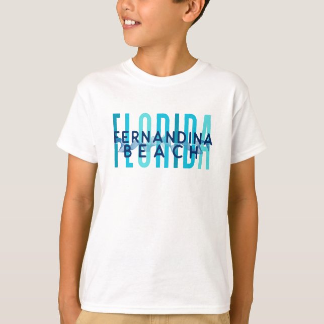 T-shirt Fernandina Plage Floride (Vagues Océaniques) (Devant)
