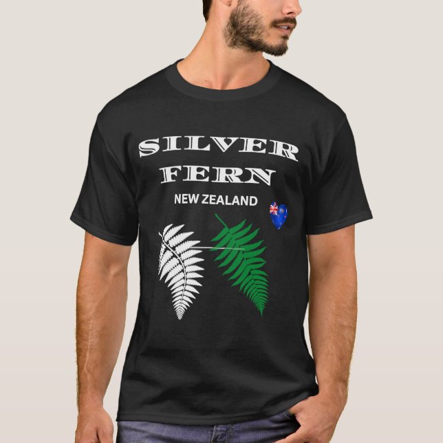 T-shirt Ferne d'argent de Nouvelle-Zélande drapeau néo-zél (Devant)