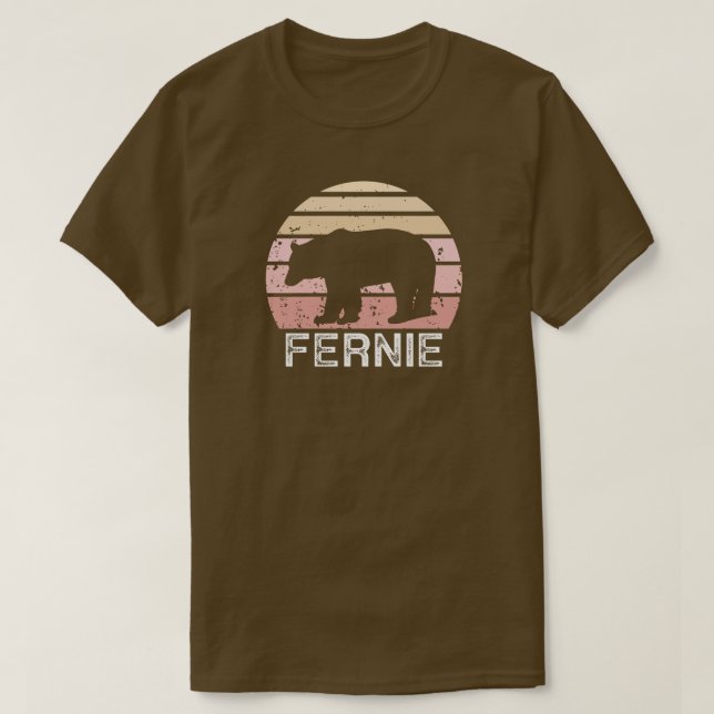 T-shirt Fernie Ours Rétro Colombie-Britannique (Design devant)