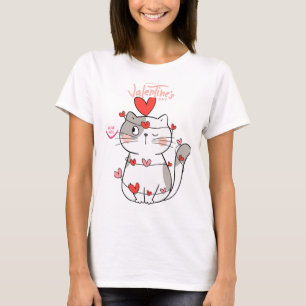 T-shirt "Ferr Hugs Cat Valentine Chemise