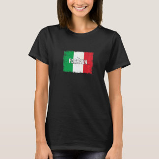 T-shirt Ferrara Italie Ville avec drapeau italien