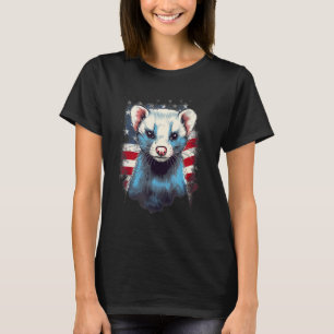 T-shirt Ferret 4 juillet drapeau américain 1