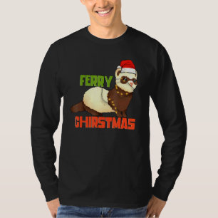 T-shirt Ferret Animal Animaux Animaux Ferry Noël Santa Hat