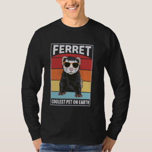 T-shirt Ferret Coolest Pet On Earth Retro Lunettes de sole