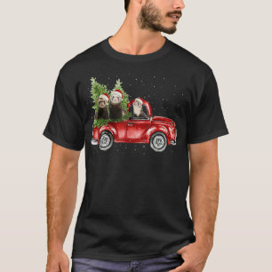 T-shirt Ferret équitation Camion Rouge Joyeux Noël Ferret