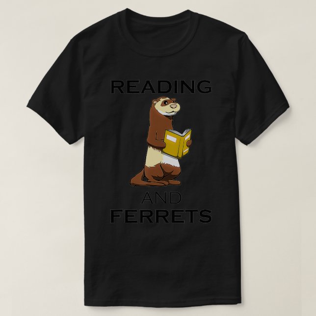 T-shirt Ferret et livres de lecture mignons dire Rodent  (Design devant)