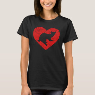 T-shirt Ferret Love Vintage Saint Valentin Coeur Graphique