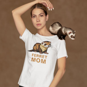T-shirt Ferret Maman Cute Pet Ferret Texte Personnalisé