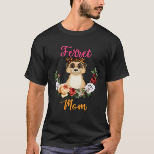 T-shirt Ferret Maman Floral Ferret Bow Cravate Fête des Mè