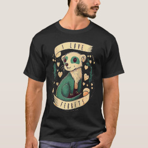 T-shirt Ferret Maman Papa Mustela Nigripes Raglan 1