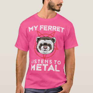T-shirt Ferret Métal Drôle Goth Et Lourd Animal Métal S
