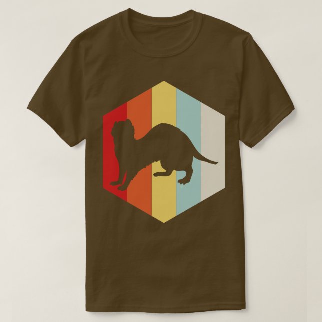 T-shirt Ferret rétro Silhouette (Design devant)