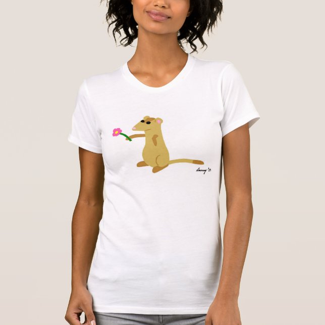 T-shirt Ferret Tenant Une Chemise Fleur (Devant)