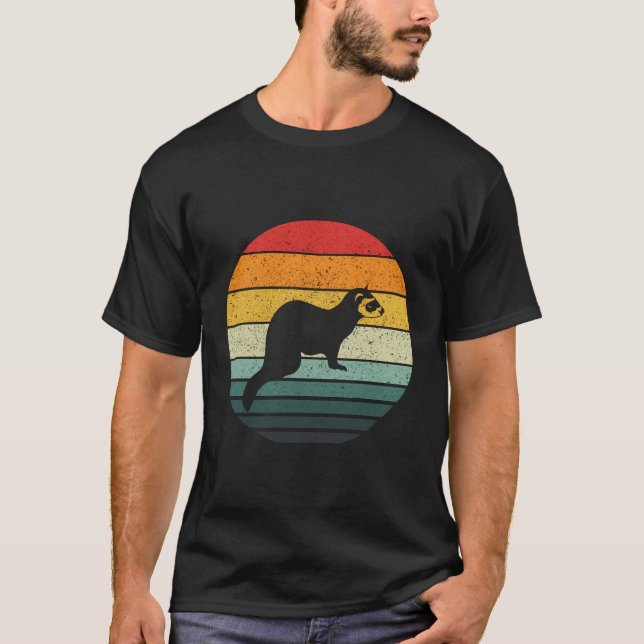 T-shirt Ferret vintage Retro Tee (Devant)