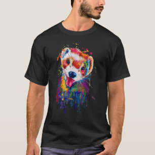 T-shirt Ferret Visage Graphiques Main Tirée Splash Ferret